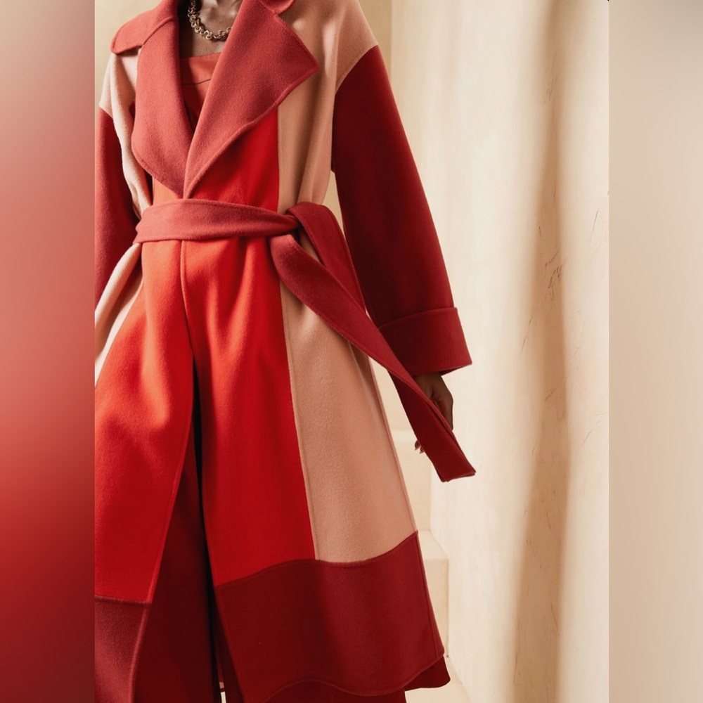 ISO BR x Harbison Italian wool and cashmere color block coat
